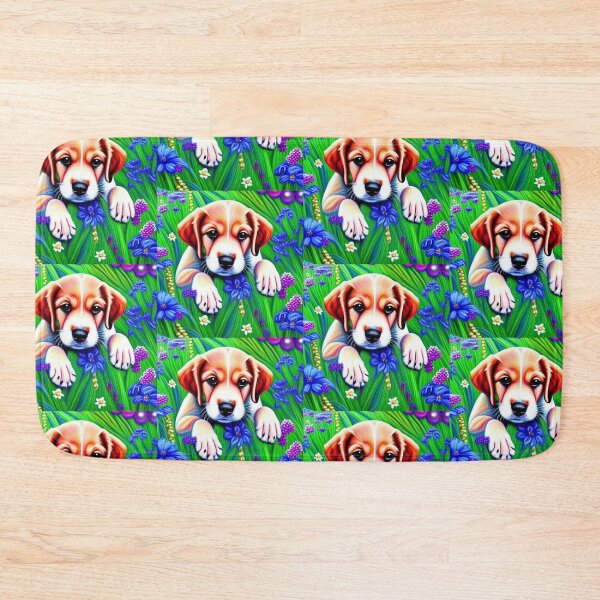 Item preview, Beautiful Dog Oil Painting with flowers in background designed and sold by ManifestoDesign.