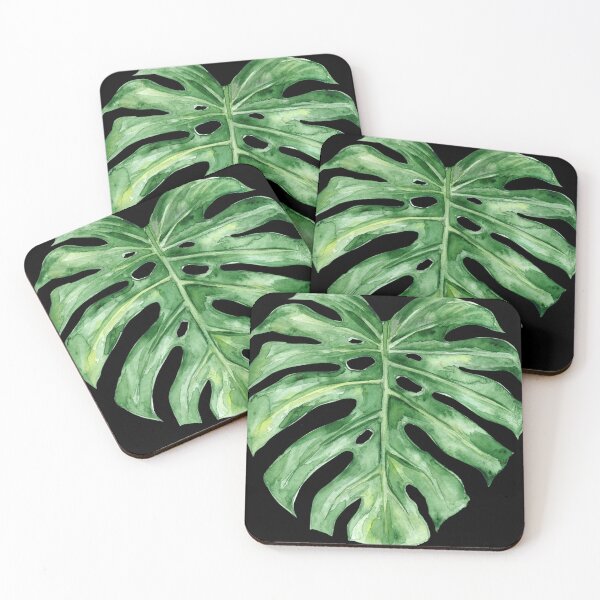Item preview, Tropical monstera leaf in watercolor art designed and sold by TheSeasonalYard.