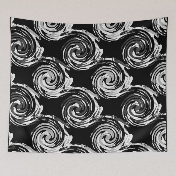 Item preview, Abstract black and white pattern swirls brush stroke designed and sold by fuzzyfox.