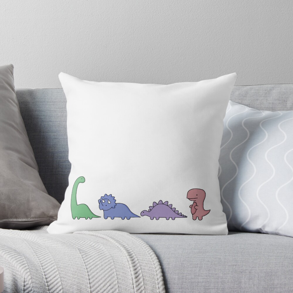 Dinosaur Illustrations Throw Pillow