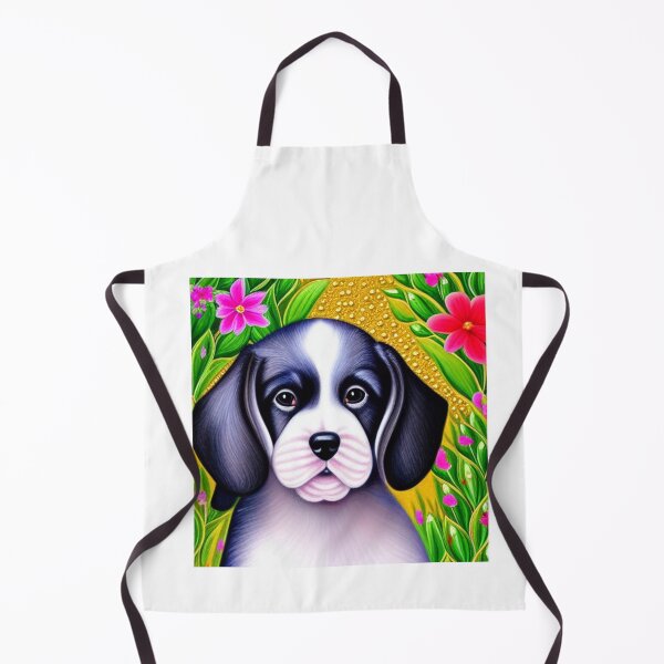 Item preview, Beautiful Dog Oil Painting with flowers in background designed and sold by ManifestoDesign.