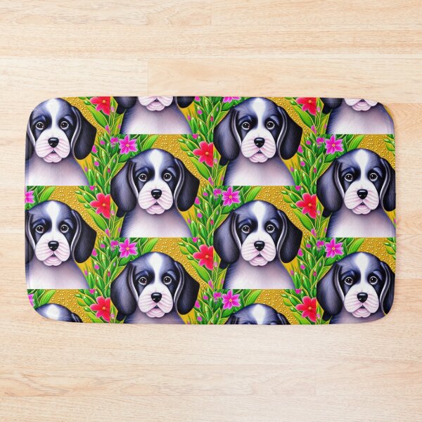 Item preview, Beautiful Dog Oil Painting with flowers in background designed and sold by ManifestoDesign.