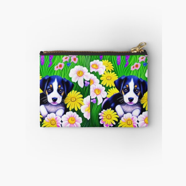 Item preview, Beautiful Dog Oil Painting with flowers in background designed and sold by ManifestoDesign.