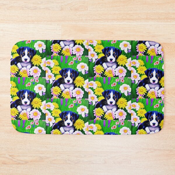 Item preview, Beautiful Dog Oil Painting with flowers in background designed and sold by ManifestoDesign.