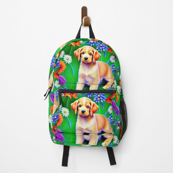 Item preview, Beautiful Golden Retriever Dog Oil Painting with flowers in background designed and sold by ManifestoDesign.