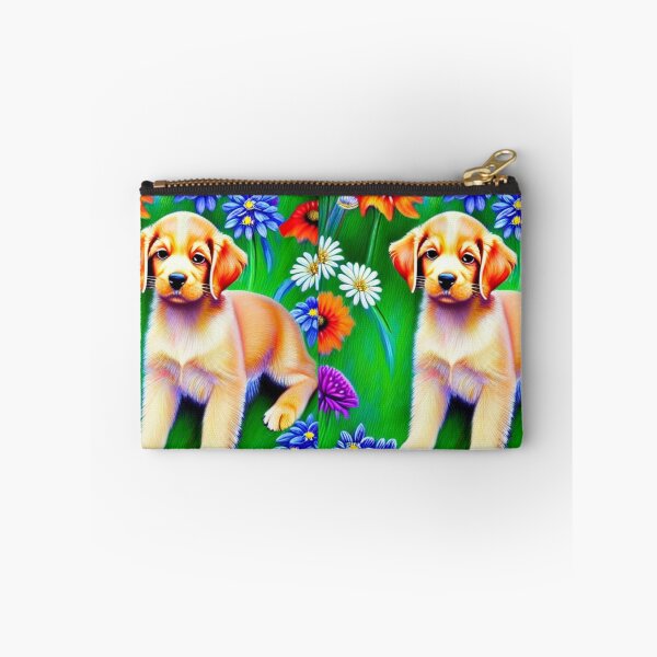 Item preview, Beautiful Golden Retriever Dog Oil Painting with flowers in background designed and sold by ManifestoDesign.