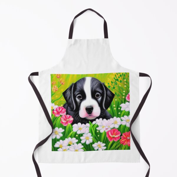 Item preview, Beautiful Dog Oil Painting with flowers in background designed and sold by ManifestoDesign.