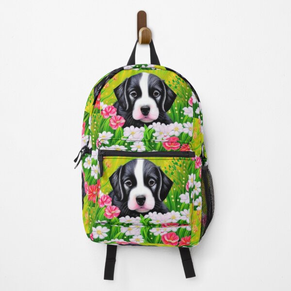 Item preview, Beautiful Dog Oil Painting with flowers in background designed and sold by ManifestoDesign.
