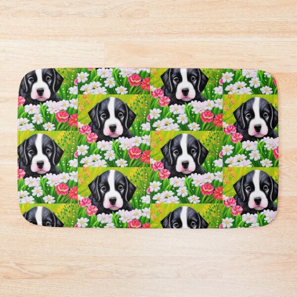 Item preview, Beautiful Dog Oil Painting with flowers in background designed and sold by ManifestoDesign.