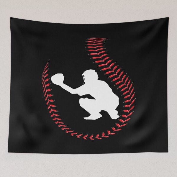 Item preview, Baseball Catcher Ball Stitch Silhouette designed and sold by palestep-father.