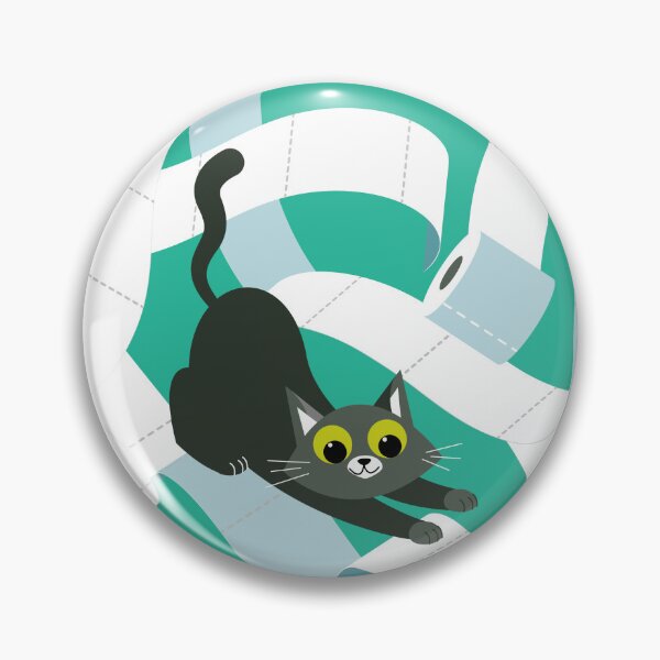 Aperçu de l'œuvre Chats & Papier toilette - fond turquoise créée et vendue par pakanta.