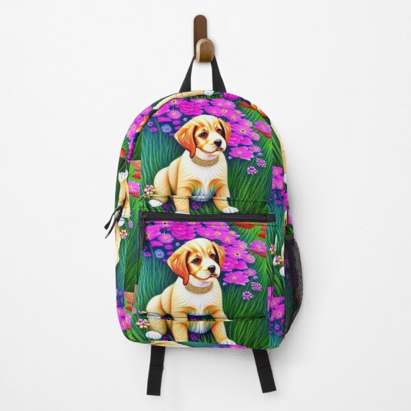 Item preview, Beautiful Golden Retriever Dog Oil Painting with flowers in background designed and sold by ManifestoDesign.