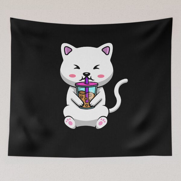 Item preview, Bubble Tea Lover Cute kawaii Cat designed and sold by Artistusha.