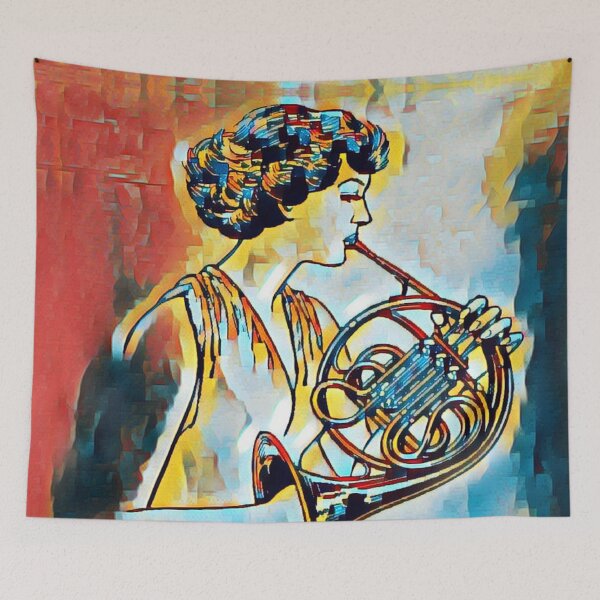 Item preview, Woman plays the flugelhorn designed and sold by Artbellachi.