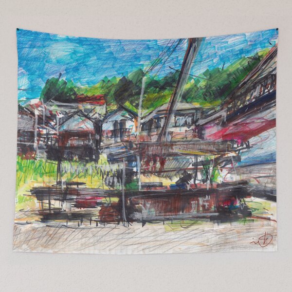 Item preview, Squid Town 2 Sketch - Marker and Coloured Pencil designed and sold by TomuAri.