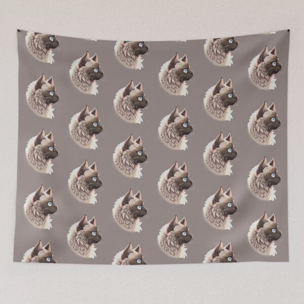 Item preview, Chocolate Point British Longhair Side Portrait designed and sold by Bamsdrawz.