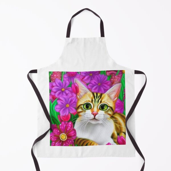 Item preview, Beautiful kitten Oil Painting with flowers in background designed and sold by ManifestoDesign.