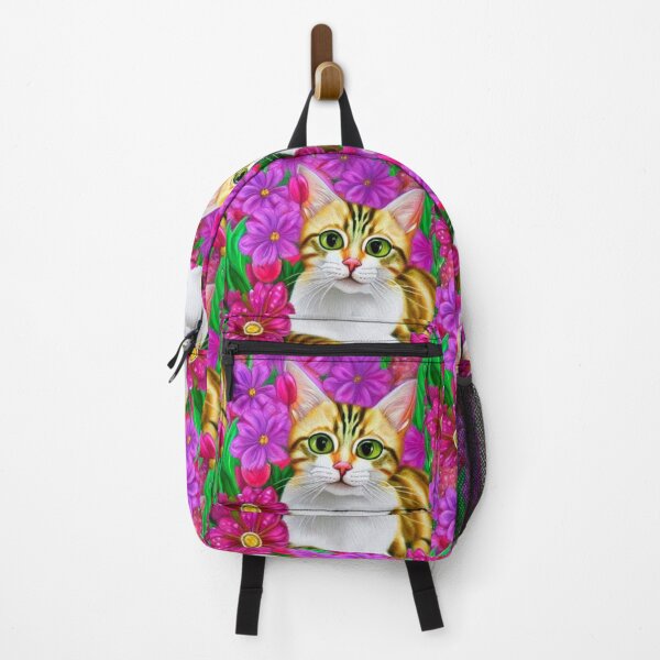 Item preview, Beautiful kitten Oil Painting with flowers in background designed and sold by ManifestoDesign.