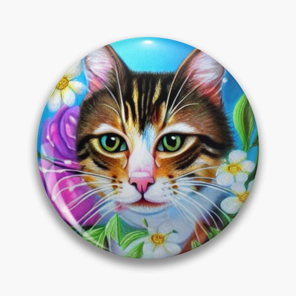 Item preview, Beautiful Bengal Cat Oil Painting with flowers in background designed and sold by ManifestoDesign.