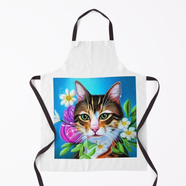 Item preview, Beautiful Bengal Cat Oil Painting with flowers in background designed and sold by ManifestoDesign.