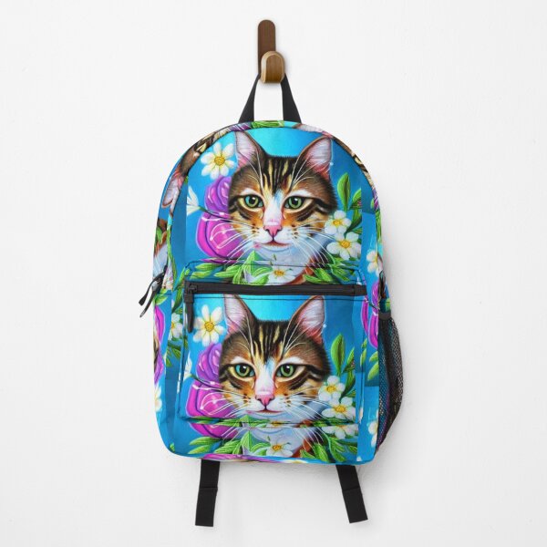 Item preview, Beautiful Bengal Cat Oil Painting with flowers in background designed and sold by ManifestoDesign.