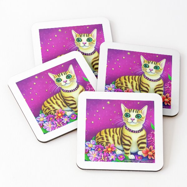 Item preview, Beautiful Bengal Cat Oil Painting with flowers in background designed and sold by ManifestoDesign.