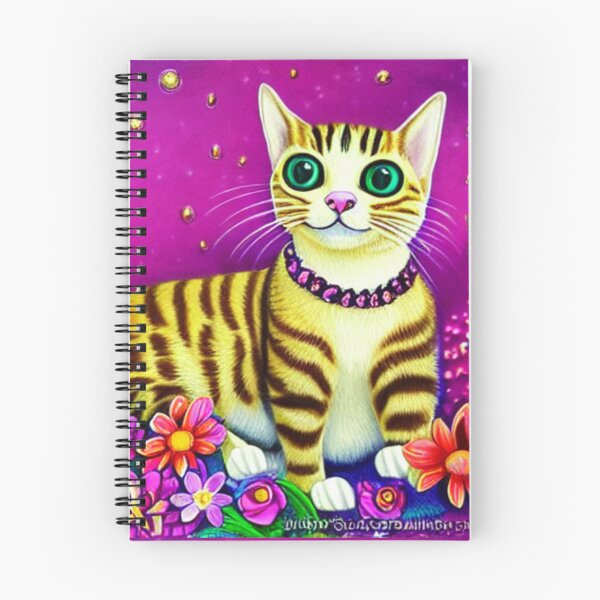 Item preview, Beautiful Bengal Cat Oil Painting with flowers in background designed and sold by ManifestoDesign.