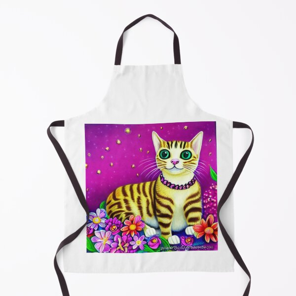 Item preview, Beautiful Bengal Cat Oil Painting with flowers in background designed and sold by ManifestoDesign.