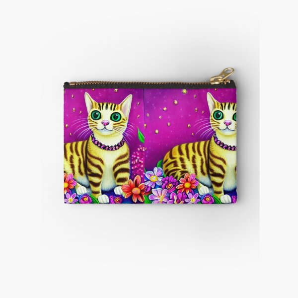 Item preview, Beautiful Bengal Cat Oil Painting with flowers in background designed and sold by ManifestoDesign.