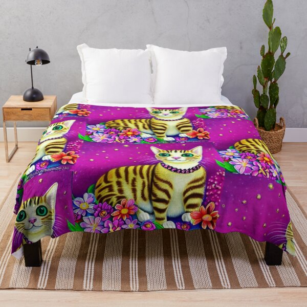 Item preview, Beautiful Bengal Cat Oil Painting with flowers in background designed and sold by ManifestoDesign.