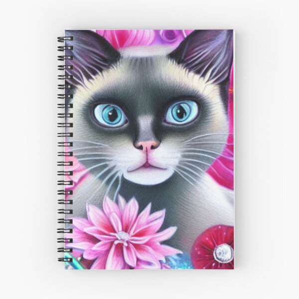 Item preview, Beautiful Siamese Cat Oil Painting with flowers in background designed and sold by ManifestoDesign.