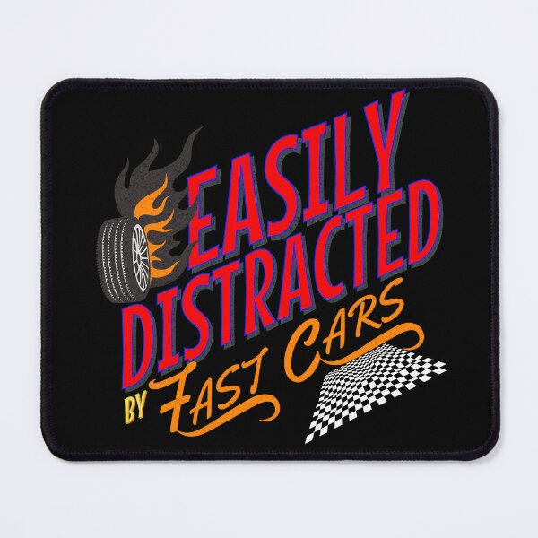 Item preview, Easily Distracted By Fast Cars Speed Checkered Flag Tires Racing Motorsports Drag Racing Race Cars Street Racing Vintage designed and sold by CarantinedChaos.