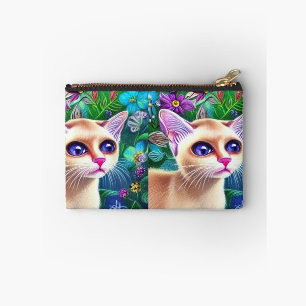 Item preview, Beautiful Siamese Cat Oil Painting with flowers in background designed and sold by ManifestoDesign.