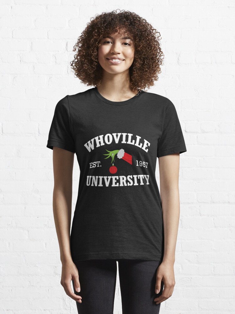 Grinch Hand Whoville University Christmas Crewneck Shirt by