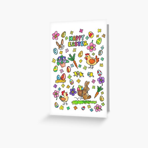 Aperçu de l'œuvre Carte colorée de Joyeuses Pâques créée et vendue par nicolejanes.