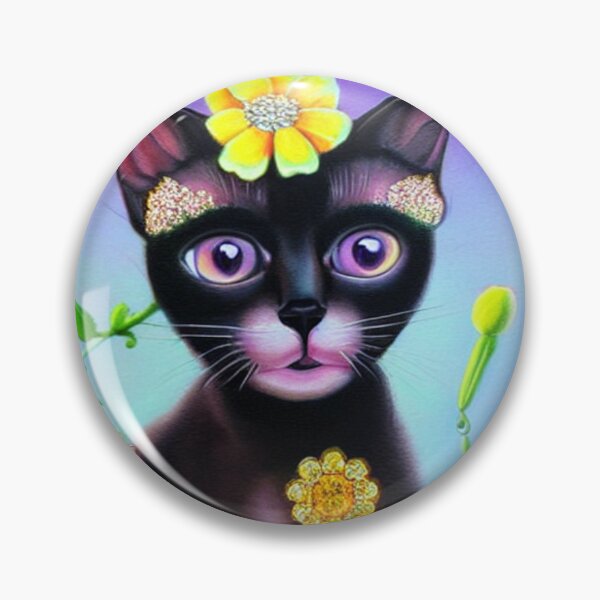 Item preview, Beautiful Black Siamese Cat Oil Painting with flowers in background designed and sold by ManifestoDesign.
