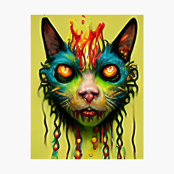 Artikelvorschau, Zombie-Katze #32 für Horror-Fans entworfen und verkauft von MyArtonStuff.