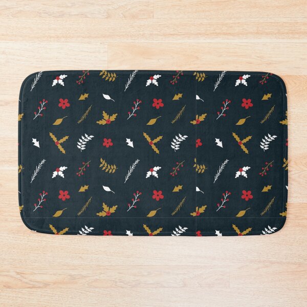 Item preview, Gold Fern Leaves and Red Berries Christmas Holiday Pattern designed and sold by wildberriesph.
