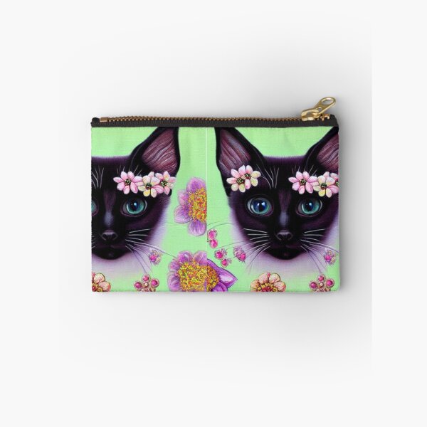 Item preview, Beautiful Siamese Cat Oil Painting with flowers in background designed and sold by ManifestoDesign.