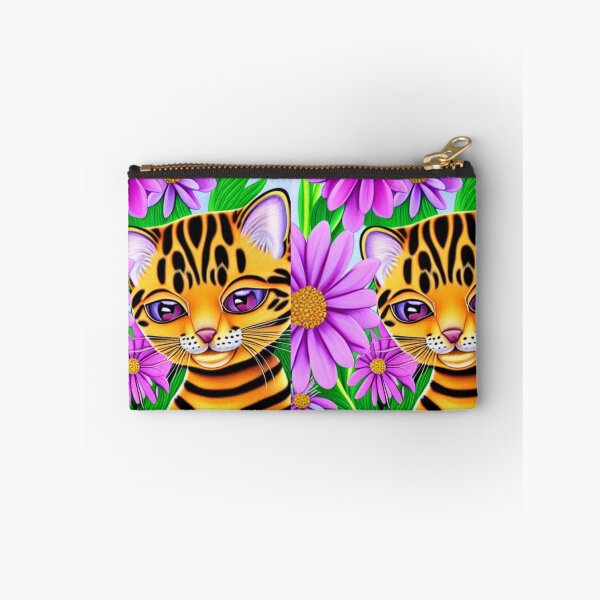 Item preview, Beautiful Bengal Cat Oil Painting with flowers in background designed and sold by ManifestoDesign.