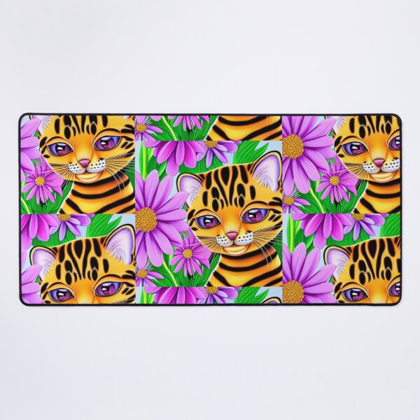 Item preview, Beautiful Bengal Cat Oil Painting with flowers in background designed and sold by ManifestoDesign.