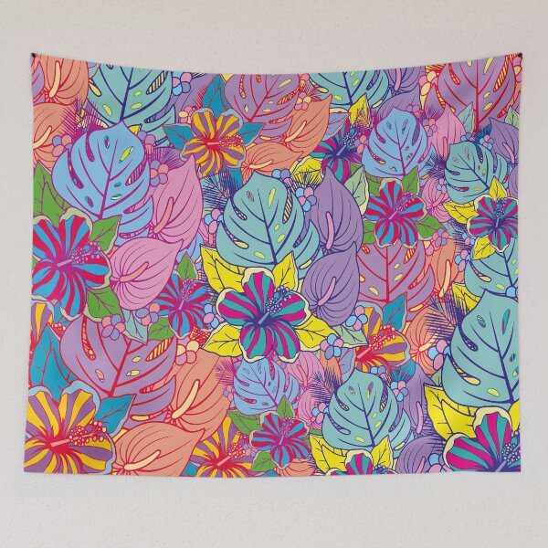 Item preview, colorful Monstera plant, jungle designed and sold by Mauswohn.