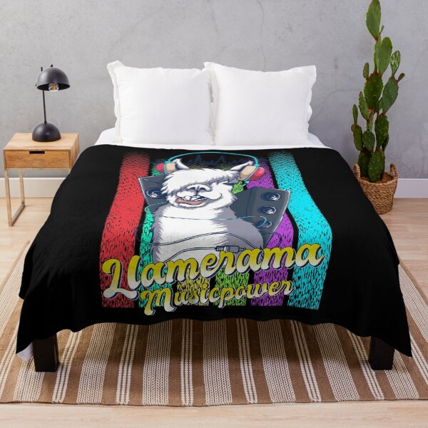 Artikelvorschau, Ein Design mit einem Lama mit Kophörer und Boxen und dem Slogan Llamerama Musicpower entworfen und verkauft von velisani.