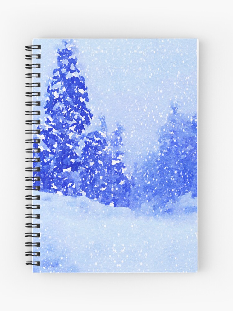 Watercolor Snow Spiral Notebook for Sale by TheArtCave