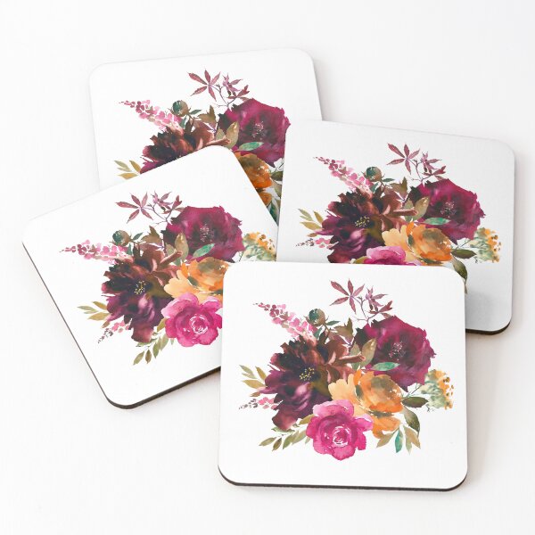 Item preview, Fall Burgundy Pink Orange Rose Floral designed and sold by BeeZBeez.