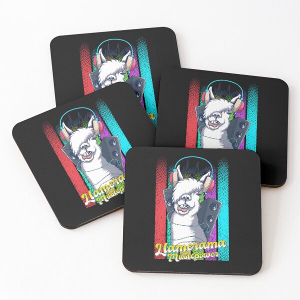 Artikelvorschau, Ein Design mit einem Lama mit Kophörer und Boxen und dem Slogan Llamerama Musicpower entworfen und verkauft von velisani.