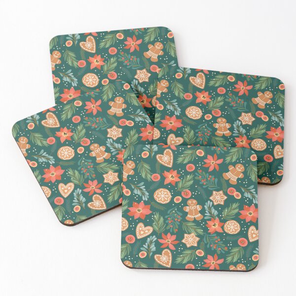 Item preview, Gingerbread and Ornamental Leaves Christmas Holiday Pattern designed and sold by wildberriesph.