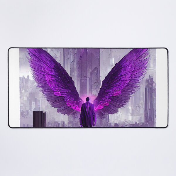 Item preview, Cyberpunk businessman purple angel designed and sold by AI1artist.