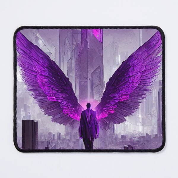 Item preview, Cyberpunk businessman purple angel designed and sold by AI1artist.