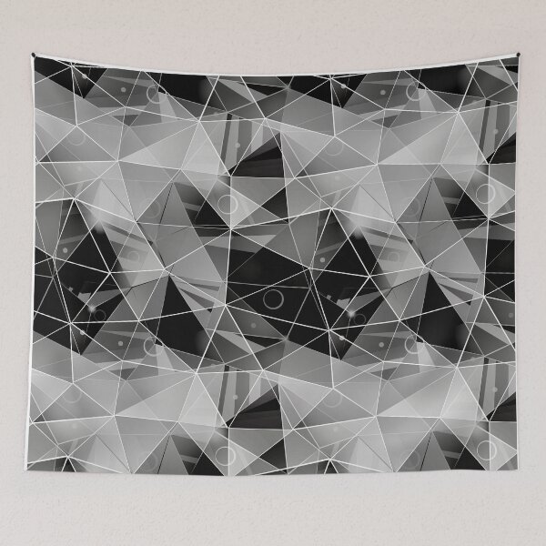 Item preview, Black and white polygonal pattern. designed and sold by marinaklykva.